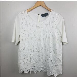 Sunday in Brooklyn White Embroidered Lace Top